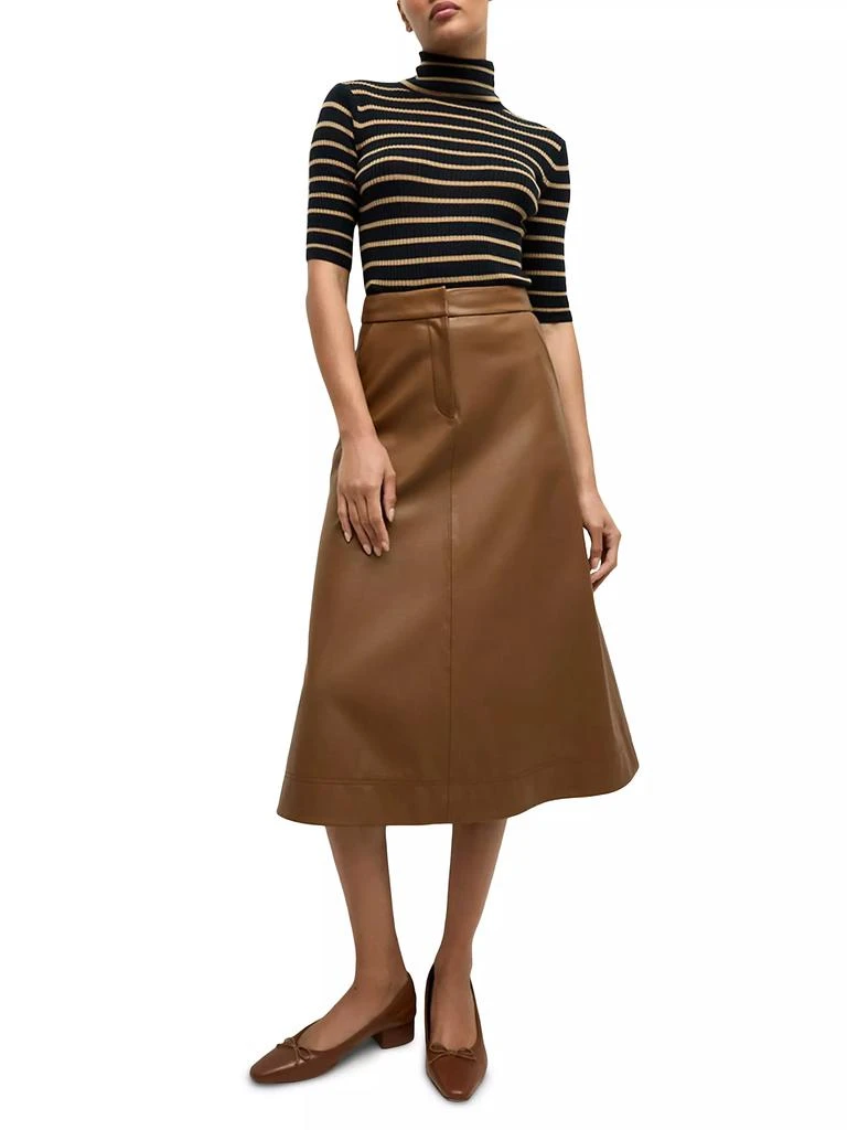 VERONICA BEARD Louise Vegan Leather Skirt 2