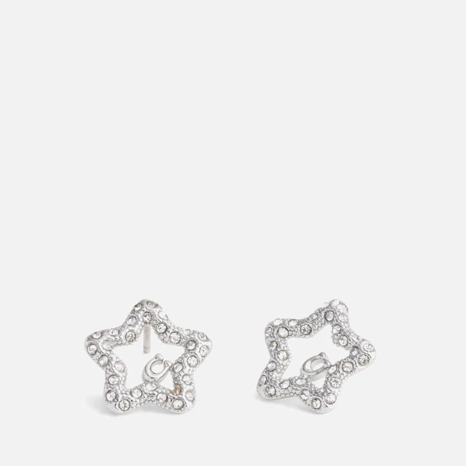 Coach Coach Signature Silver-Tone Pavé Star Stud Earrings 4