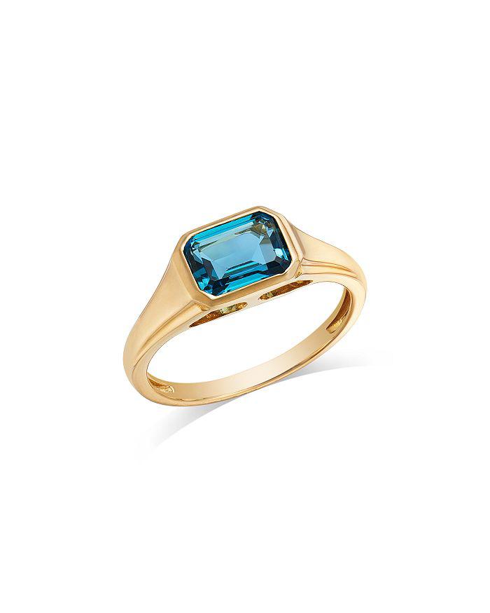 Bloomingdale's Fine Collection London Blue Solitaire Ring in 14K Yellow Gold