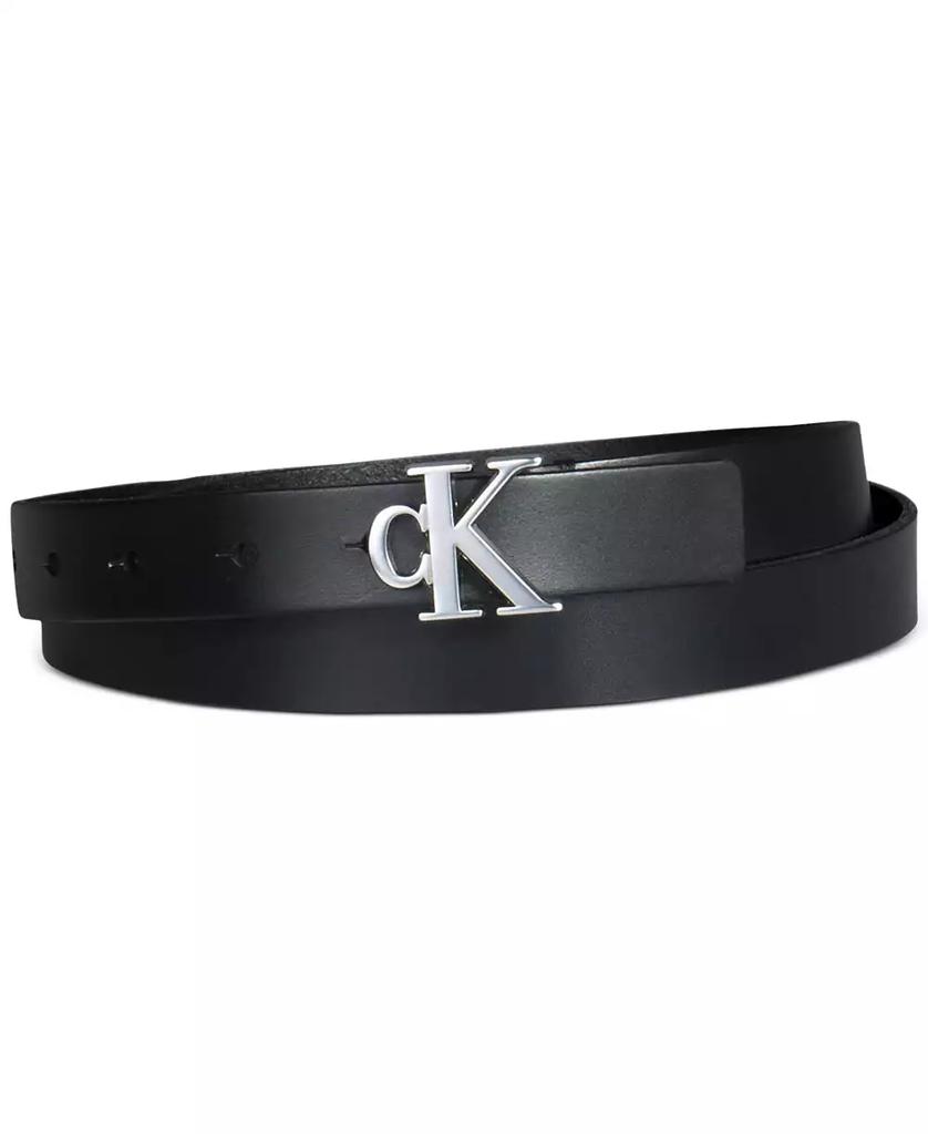 Calvin Klein Women's CK Monogram Buckle Skinny Belt