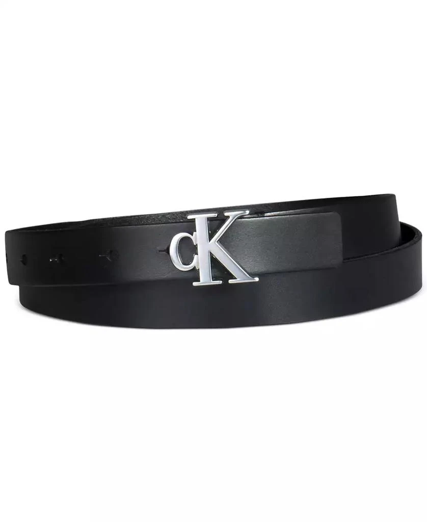 Calvin Klein Women's CK Monogram Buckle Skinny Belt 1