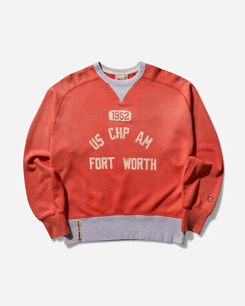 CHAMPION Men's 50's Saddle Crewneck Sweatshirt Orange 1