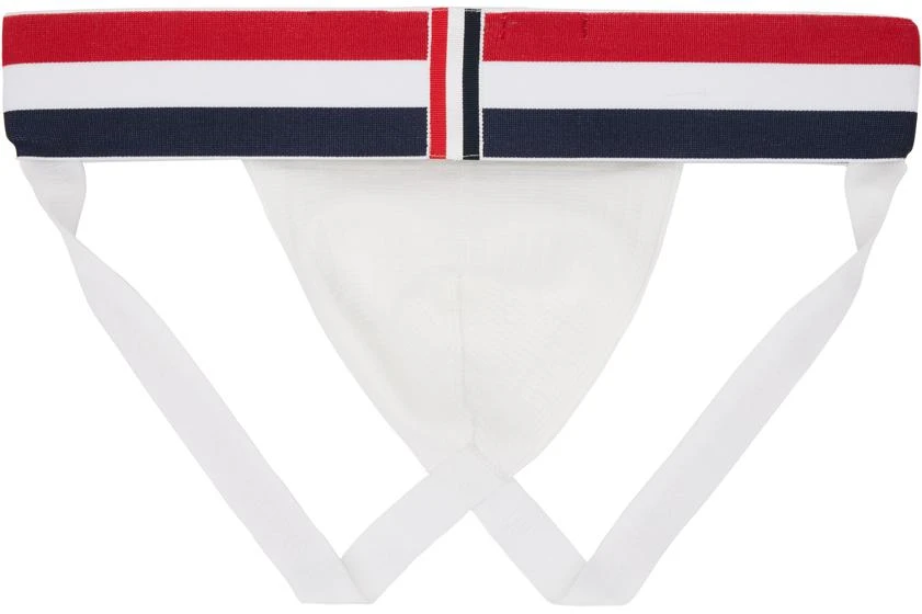 Thom Browne White Stripes Jock Strap 2