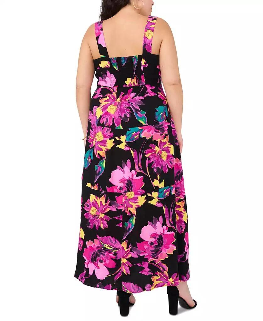Vince Camuto Plus Size Floral Square-Neck Smocked-Back Sleeveless Maxi Dress 3
