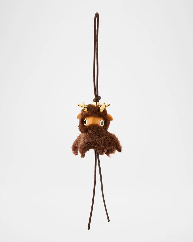 Loewe Fawnie Deer Bag Charm in Acetate 
Shearling