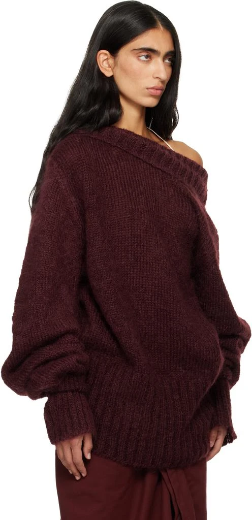 Dries Van Noten Burgundy Oversized Mohair Turtleneck 2