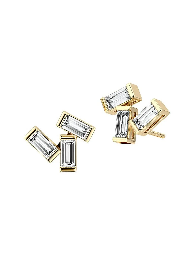 VRAI Baguette Cluster 14K Yellow Gold & 0.60 TCW Lab-Grown Diamond Stud Earrings 1