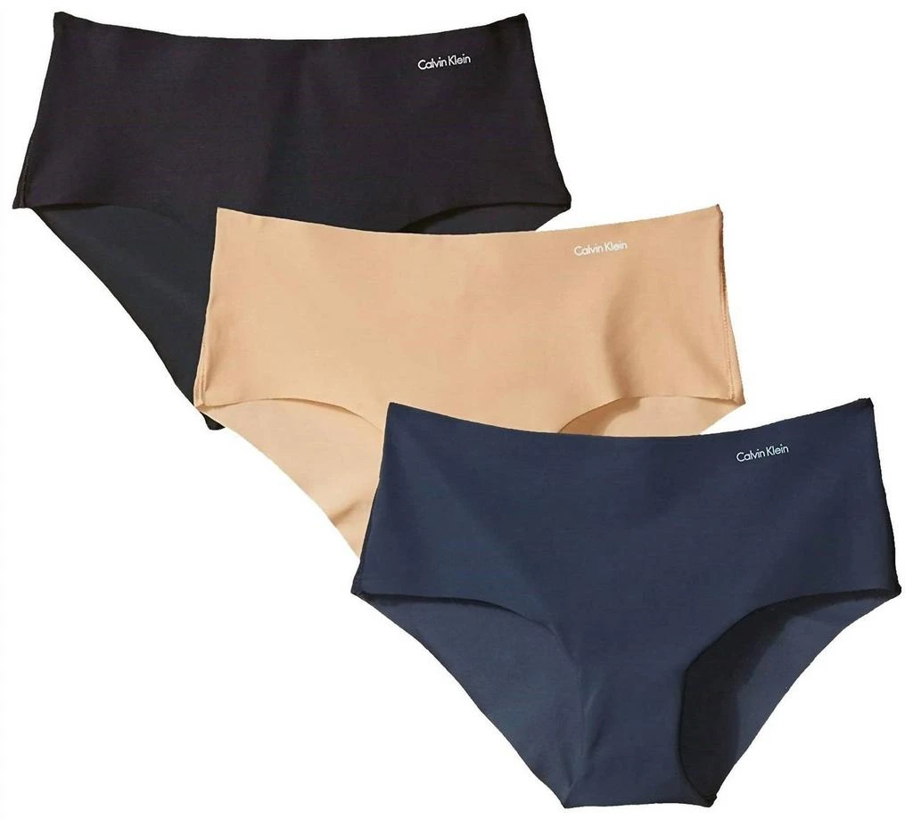 Calvin Klein Women's 3-Pack Invisibles Hipster Panty In Black/light Caramel/speakeasy 1