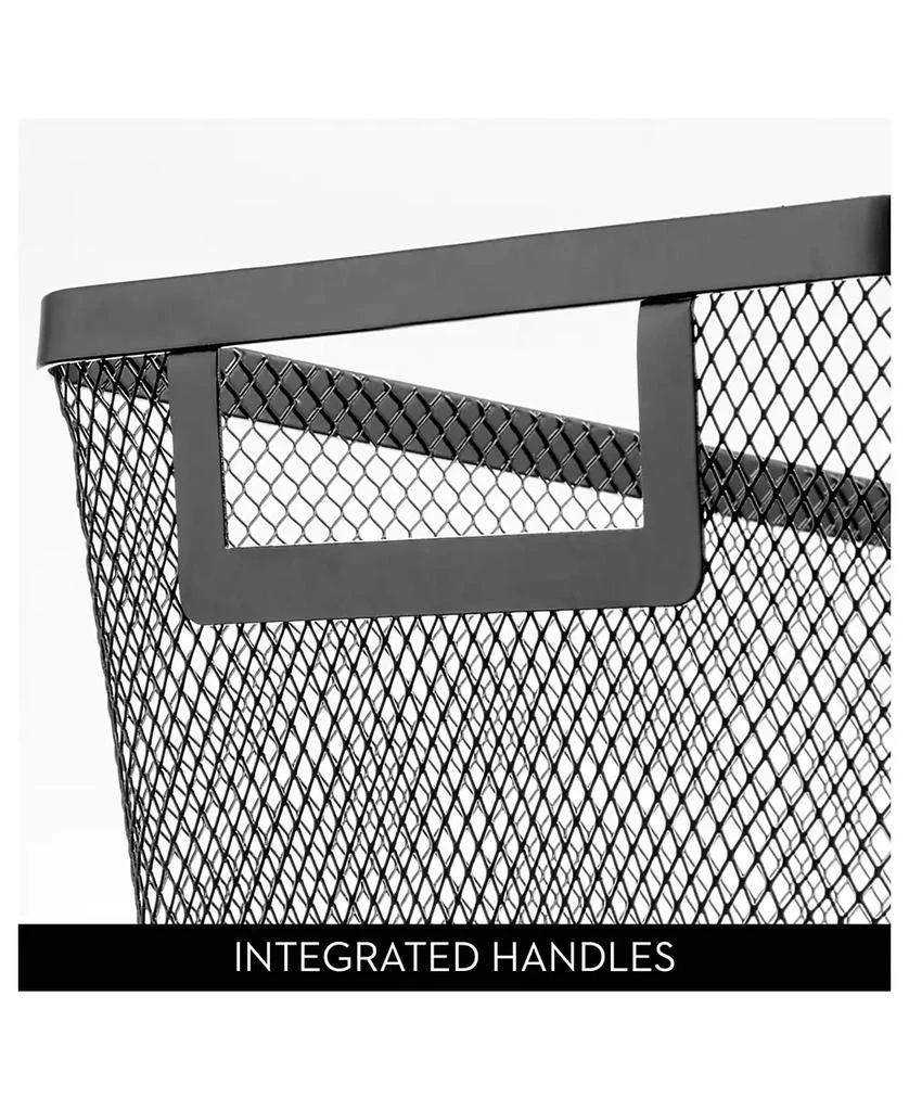mDesign Metal Mesh Pantry Basket with Handles - Set of 4 - Matte Black 3