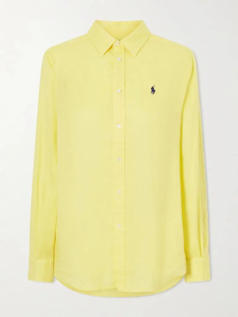 Ralph Lauren Logo-embroidered Linen Shirt