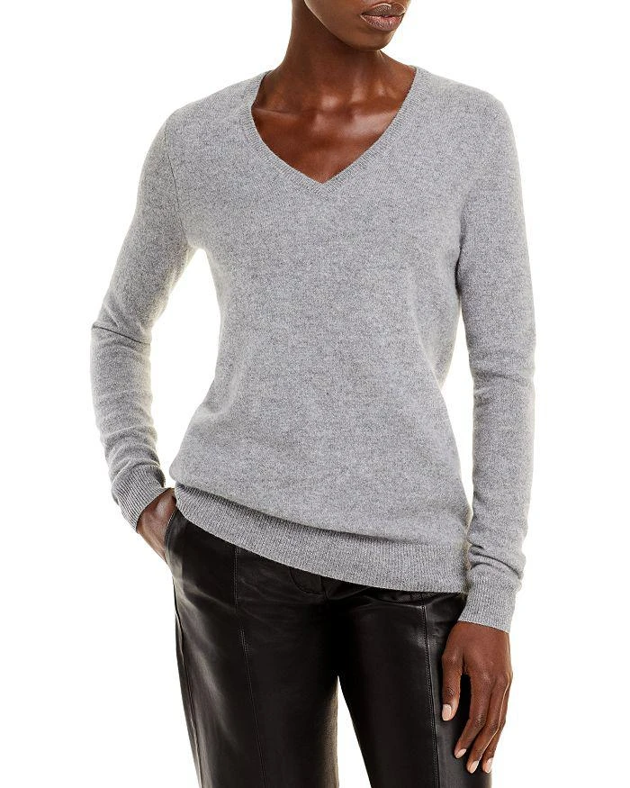 Bloomingdale's C by Bloomingdale's V-Neck Cashmere Sweater - Exclusive 1