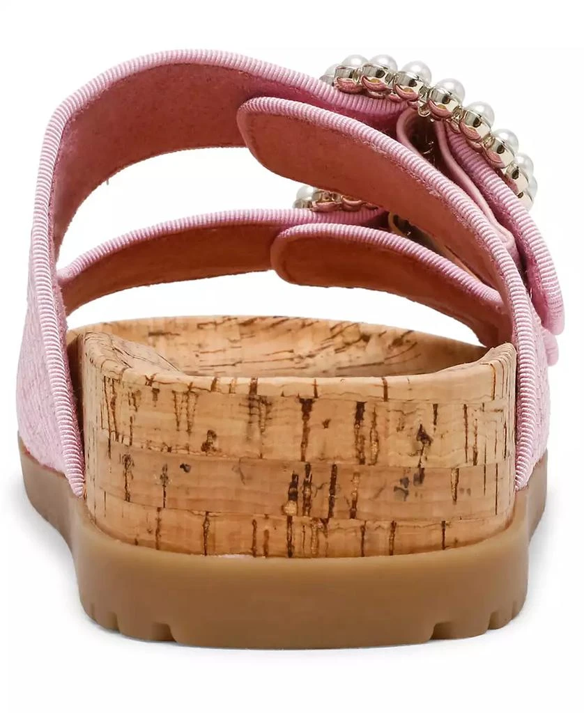 Anne Klein Women's Happy Double Band Embellished Buckle Footbed Sandals 3