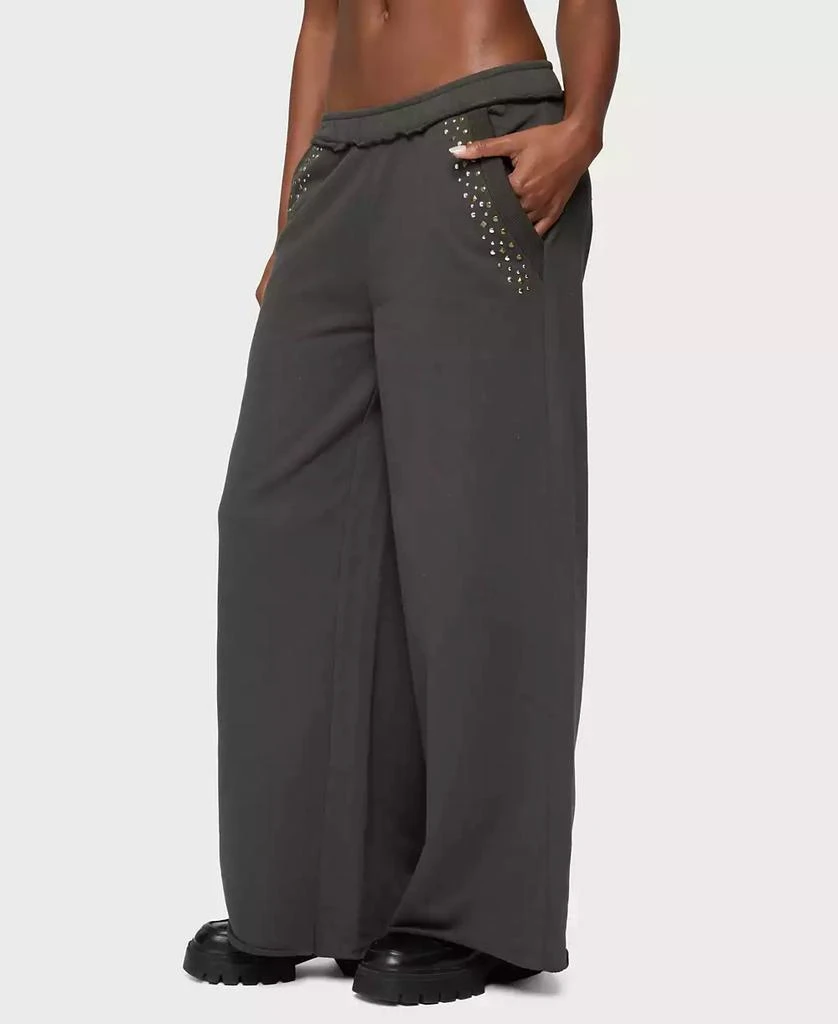 Edikted Women's Wrenn Studded Wide Leg Sweatpants 4