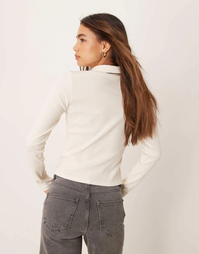 Shop Miss Selfridge blanket stitch collar detail long sleeve top