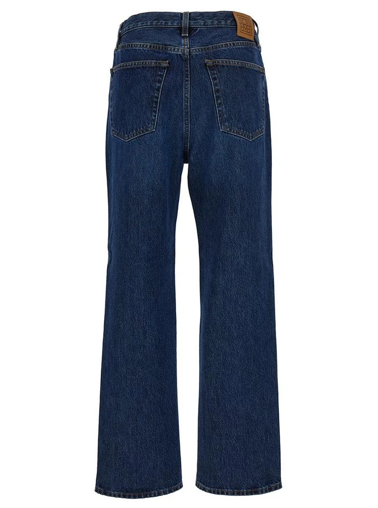 TOTEME Blue High-Waisted Jeans With Logo Patch In Cotton Denim Woman 2