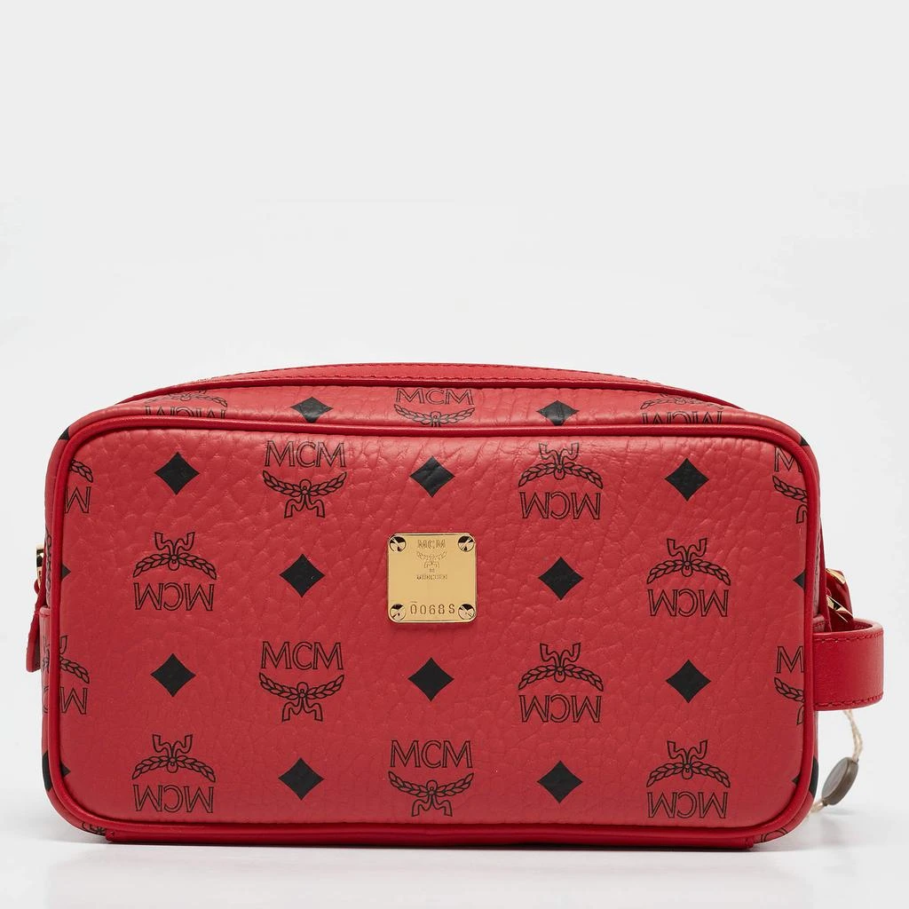 MCM MCM Red Visetos Coated Canvas and Leather 'Year Of The Mouse' Camera Bag 4
