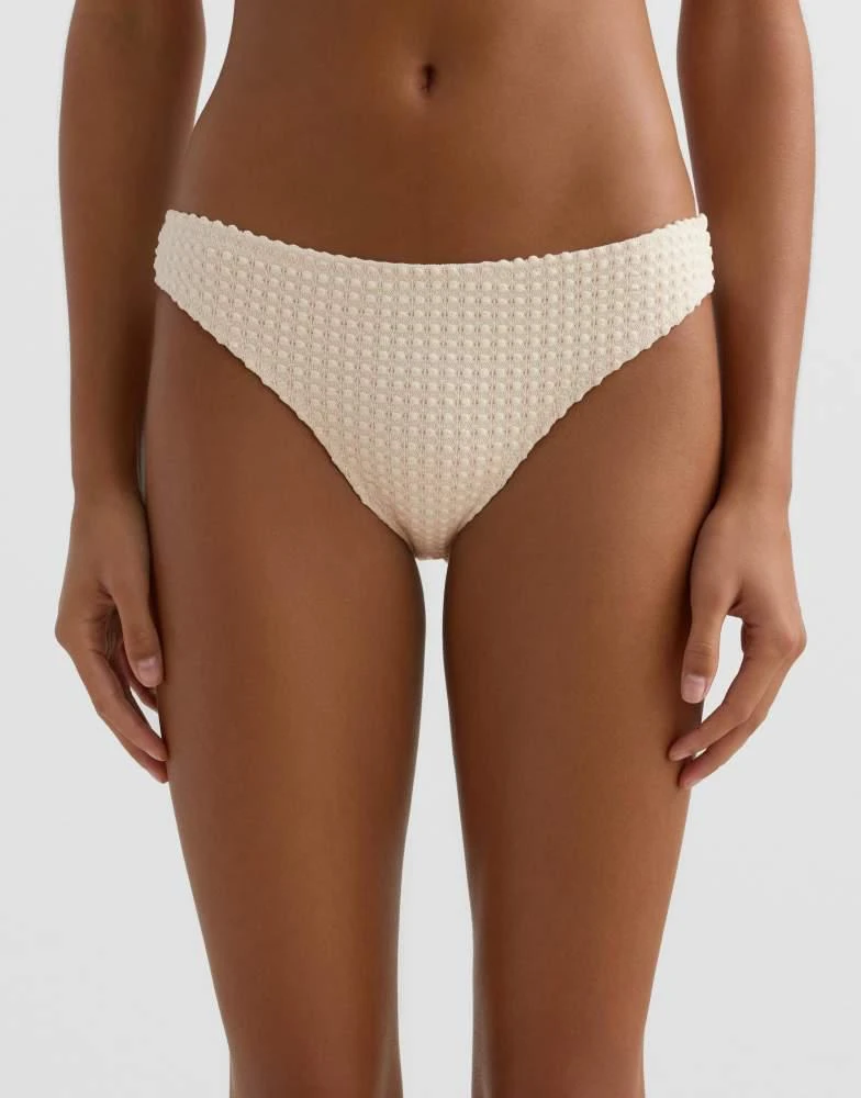 OYSHO OYSHO Bubble-texture crochet classic bikini briefs in ecru 2