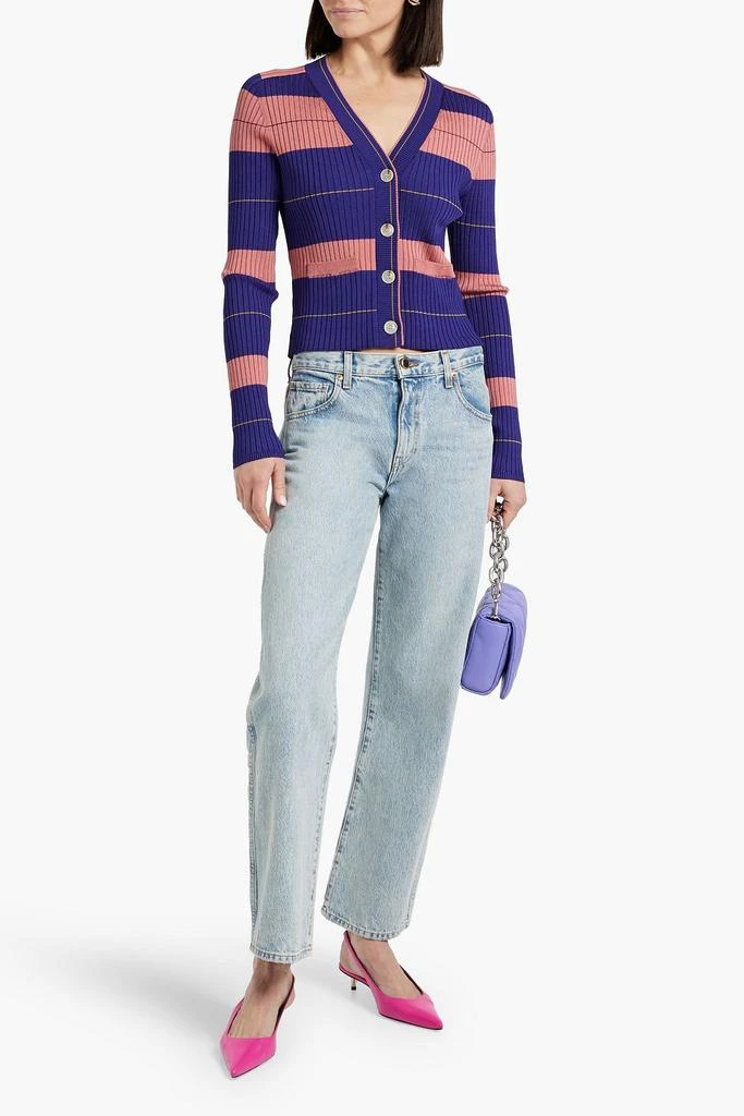 Diane von Furstenberg Tereza striped ribbed-knit cardigan 2