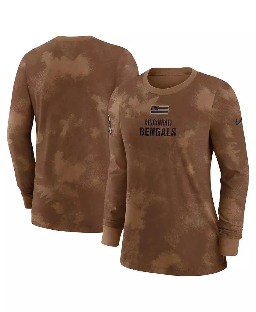 NIKE Women's Brown Cincinnati Bengals Salute To Service Long Sleeve T-Shirt 1