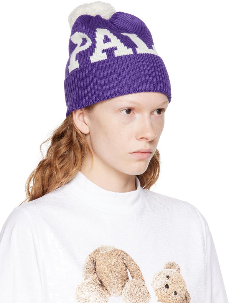 Palm Angels Purple Pom-Pon Beanie