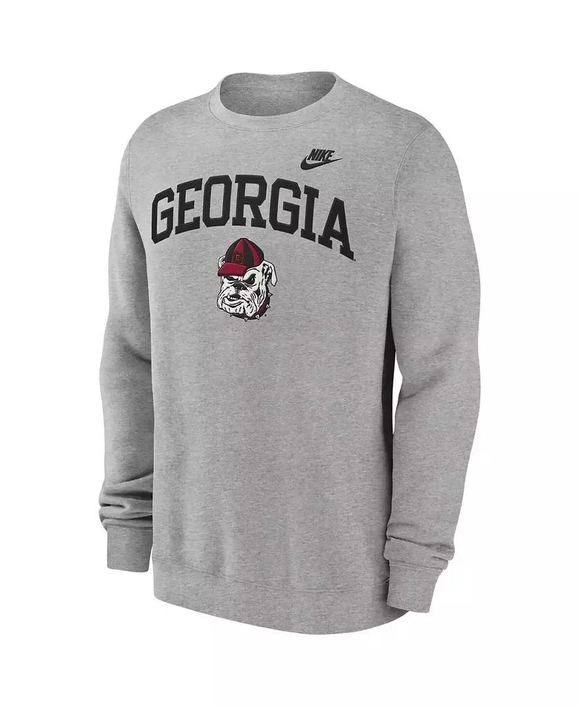 Fanatics Nike Men's Heather Gray Georgia Bulldogs Legacy Classic Tackle Twill Embroidered Arch Over Logo Pullover Sweatshirt 2
