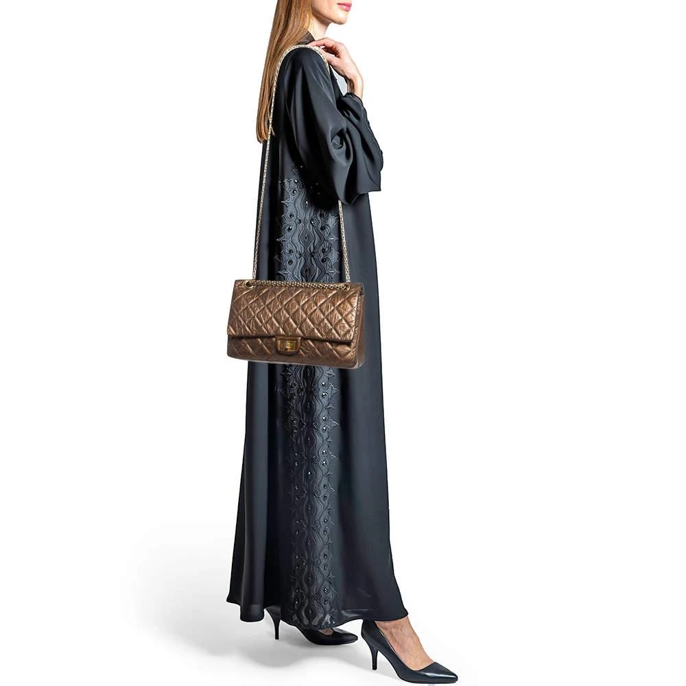 Chanel Chanel Metallic Brown Quilted Aged Leather Reissue 2.55 Classic 226 Flap Bag 2
