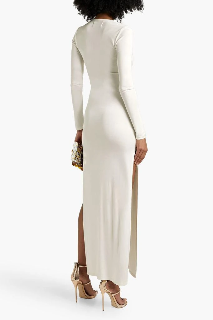 LOUISA BALLOU Ring-embellished stretch-jersey maxi dress 3