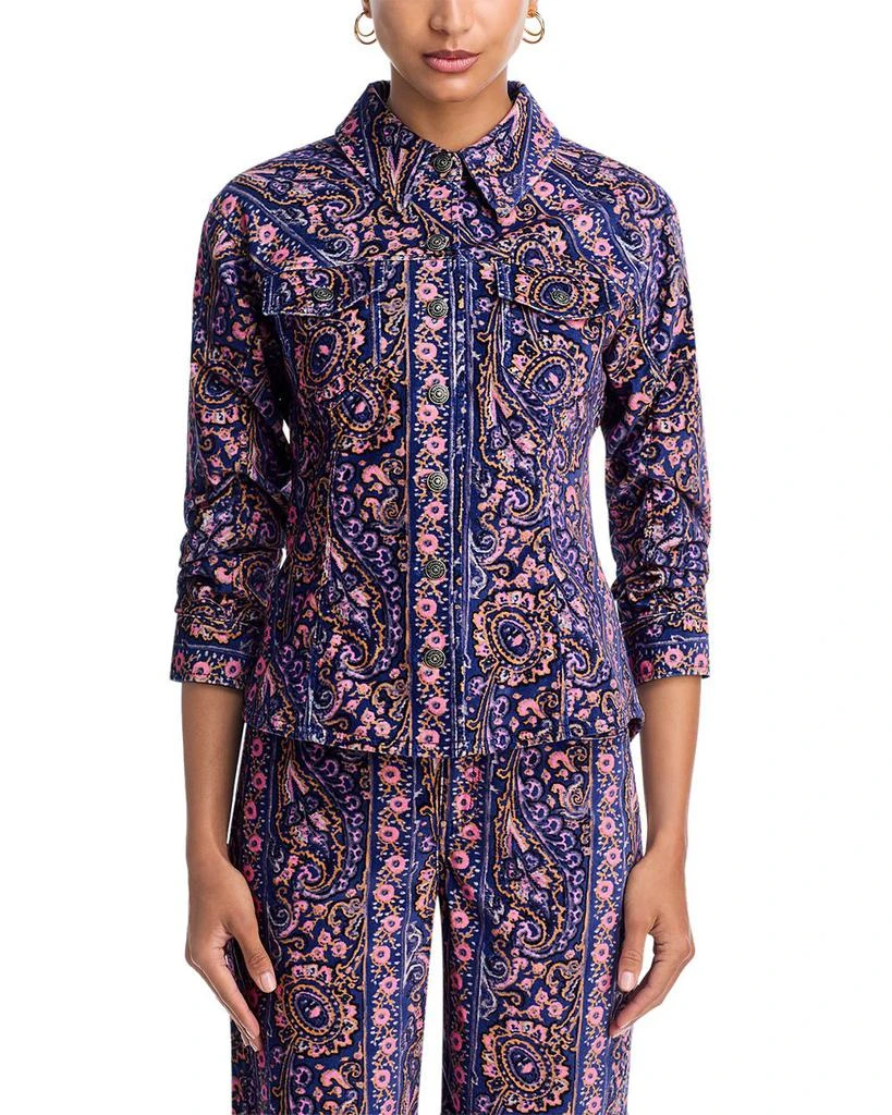 Cinq à Sept Paisley Velveteen Scrunched Jacket 2