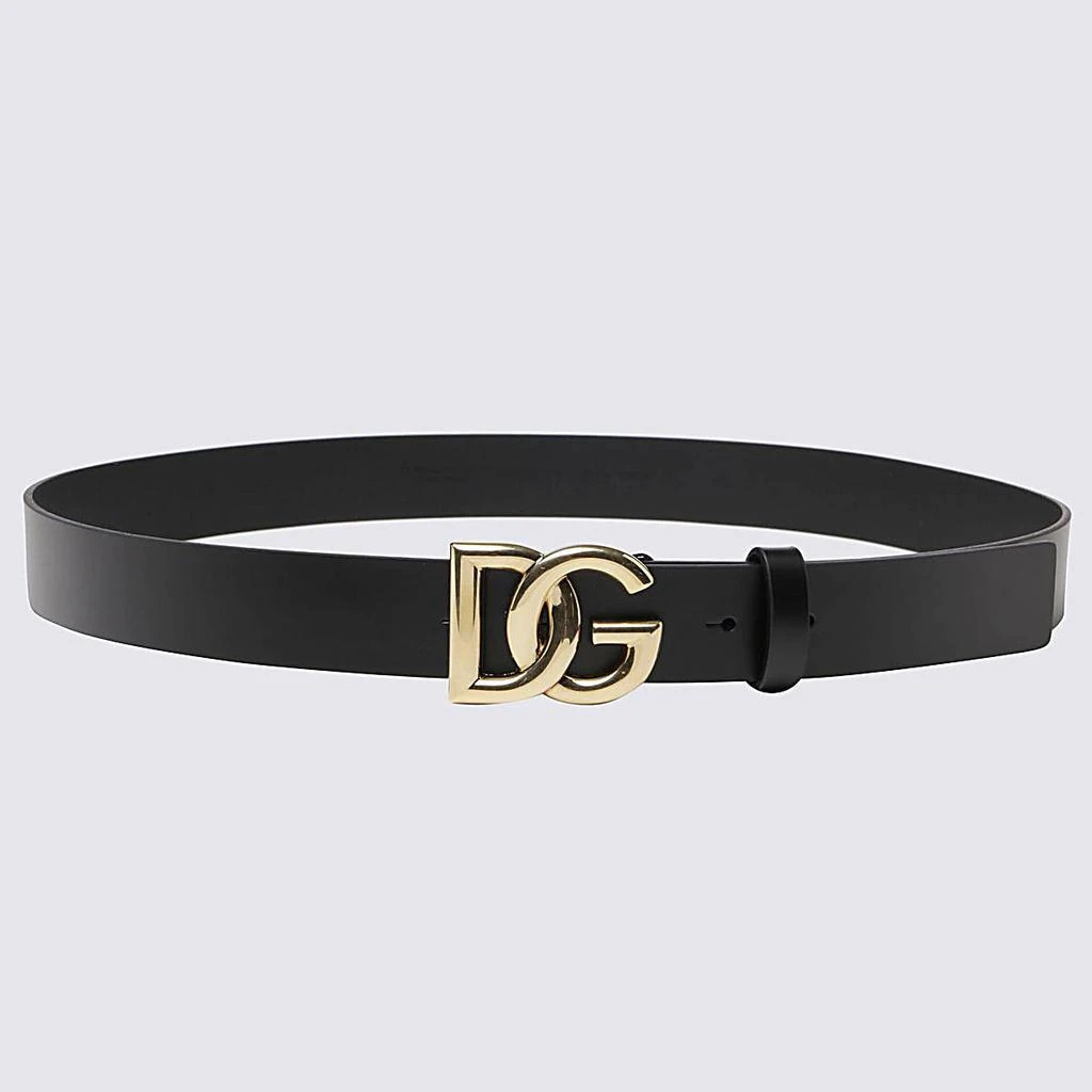 Dolce & Gabbana Dolce & Gabbana Black And Gold Leather Belt 1