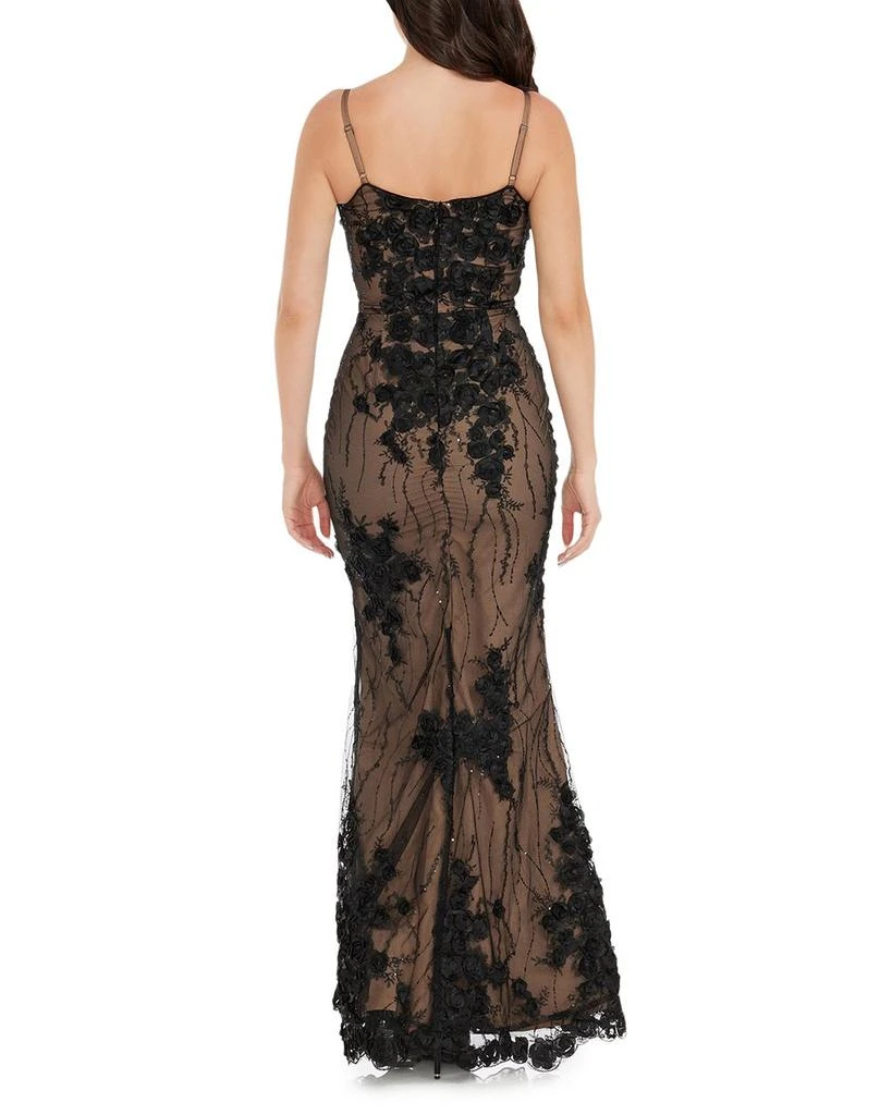 Dress The Population Giovanna Floral Mesh Appliqué Gown 2
