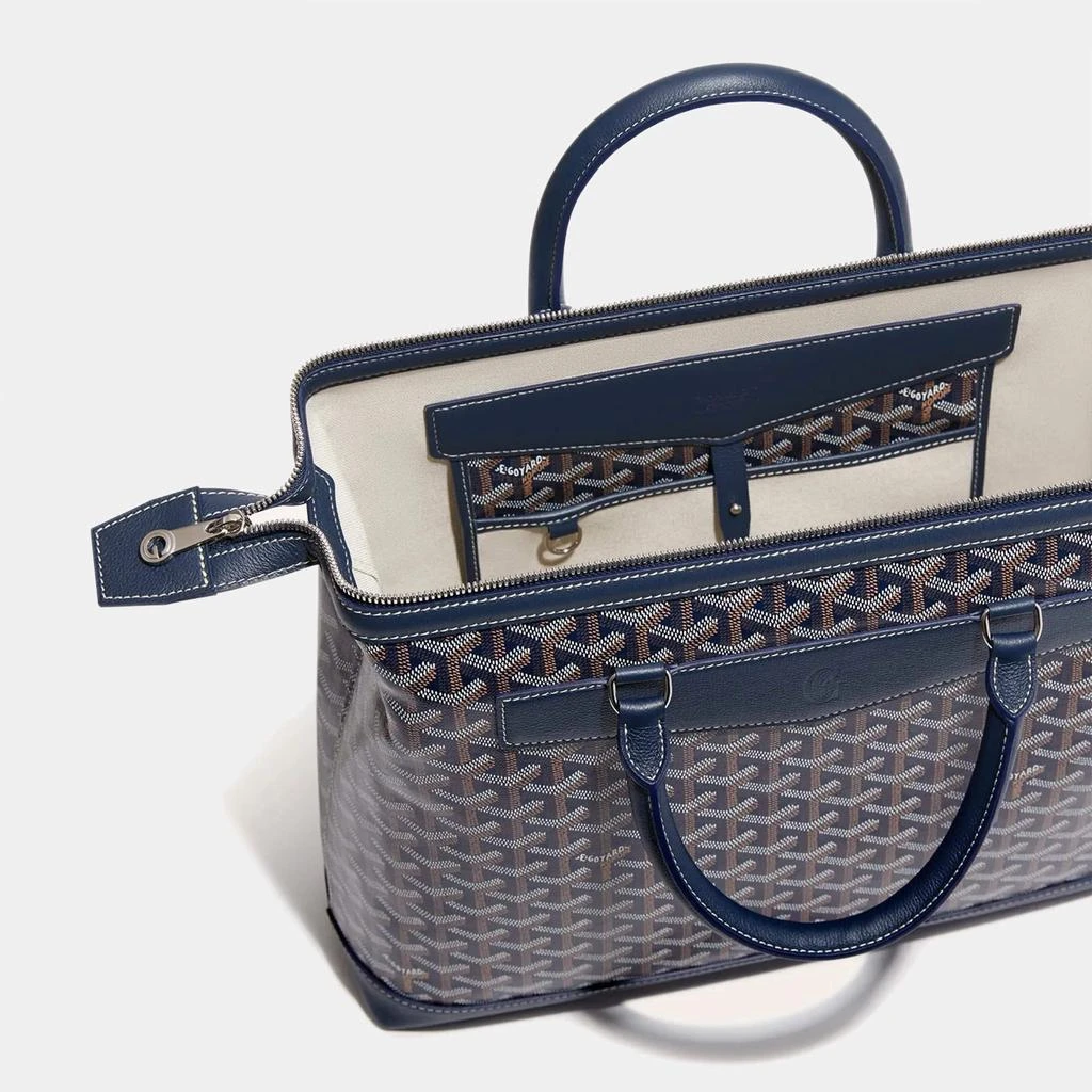 Goyard Goyard Navy Blue Leather and Signature Canvas Cisaplin Document Case 3