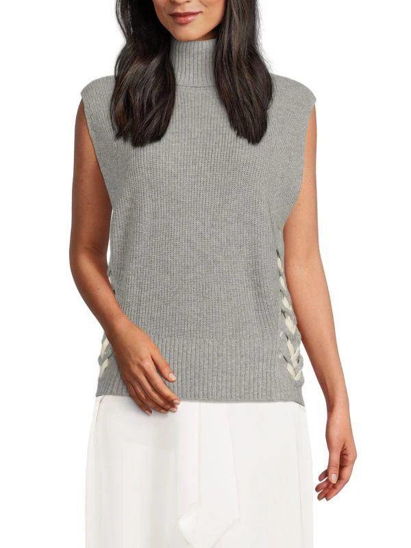 Ramy Brook Annalise Lace Up Sweater Vest 1