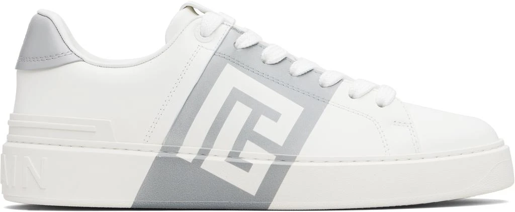 Balmain White 
Gray B-Court Sneakers 1