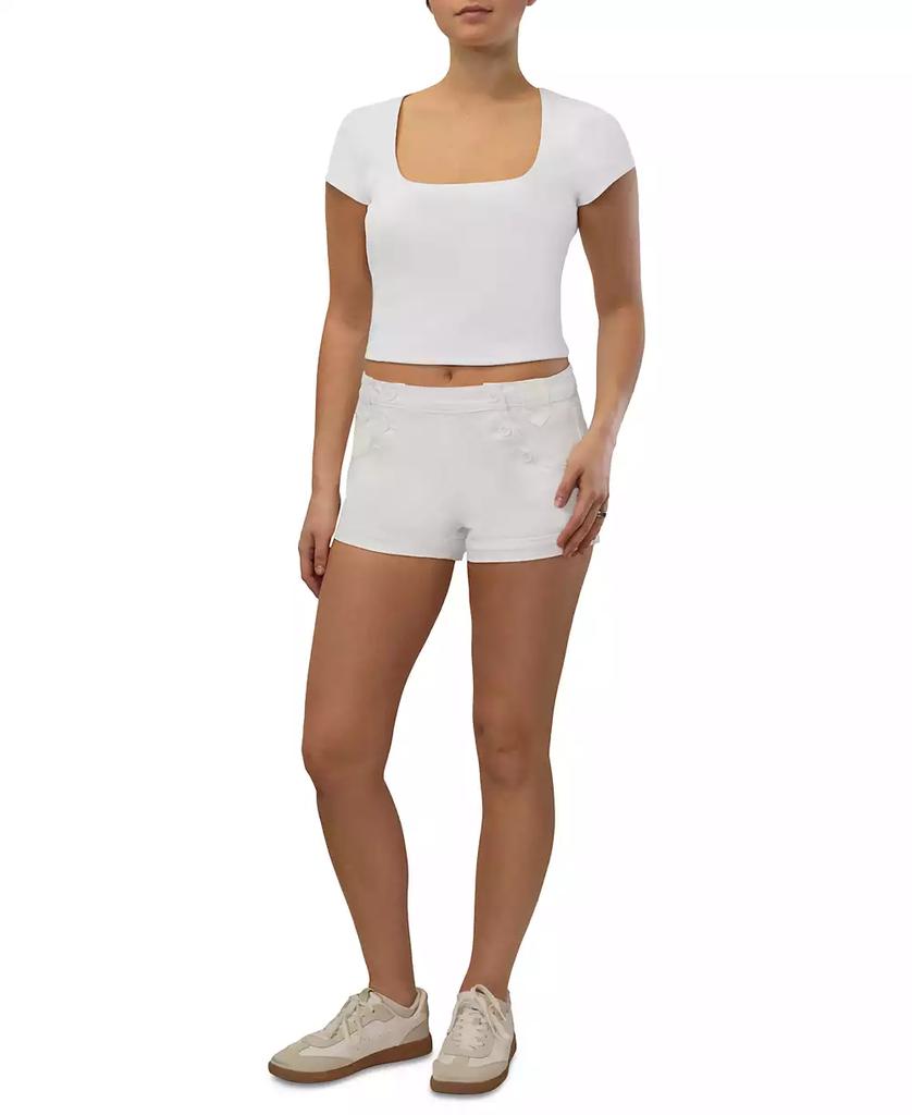 Almost Famous Juniors' Mid-Rise Button-Side Sailor Shorts