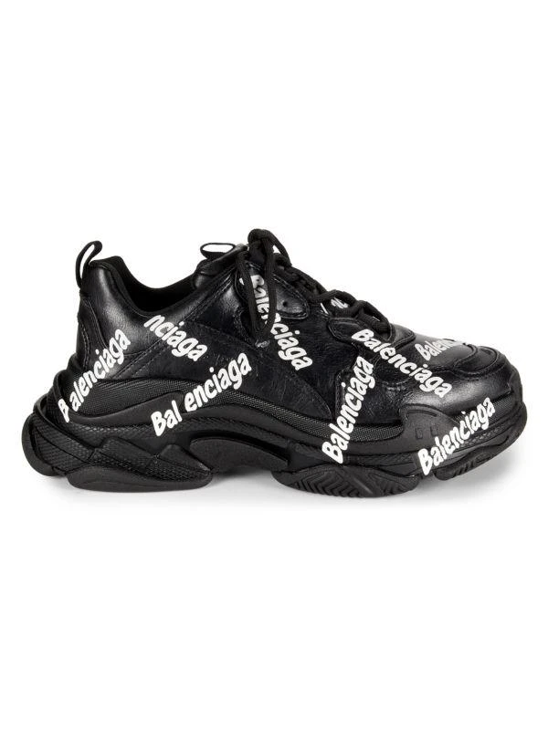 Triple S Logo Low Top Chunky Sneakers