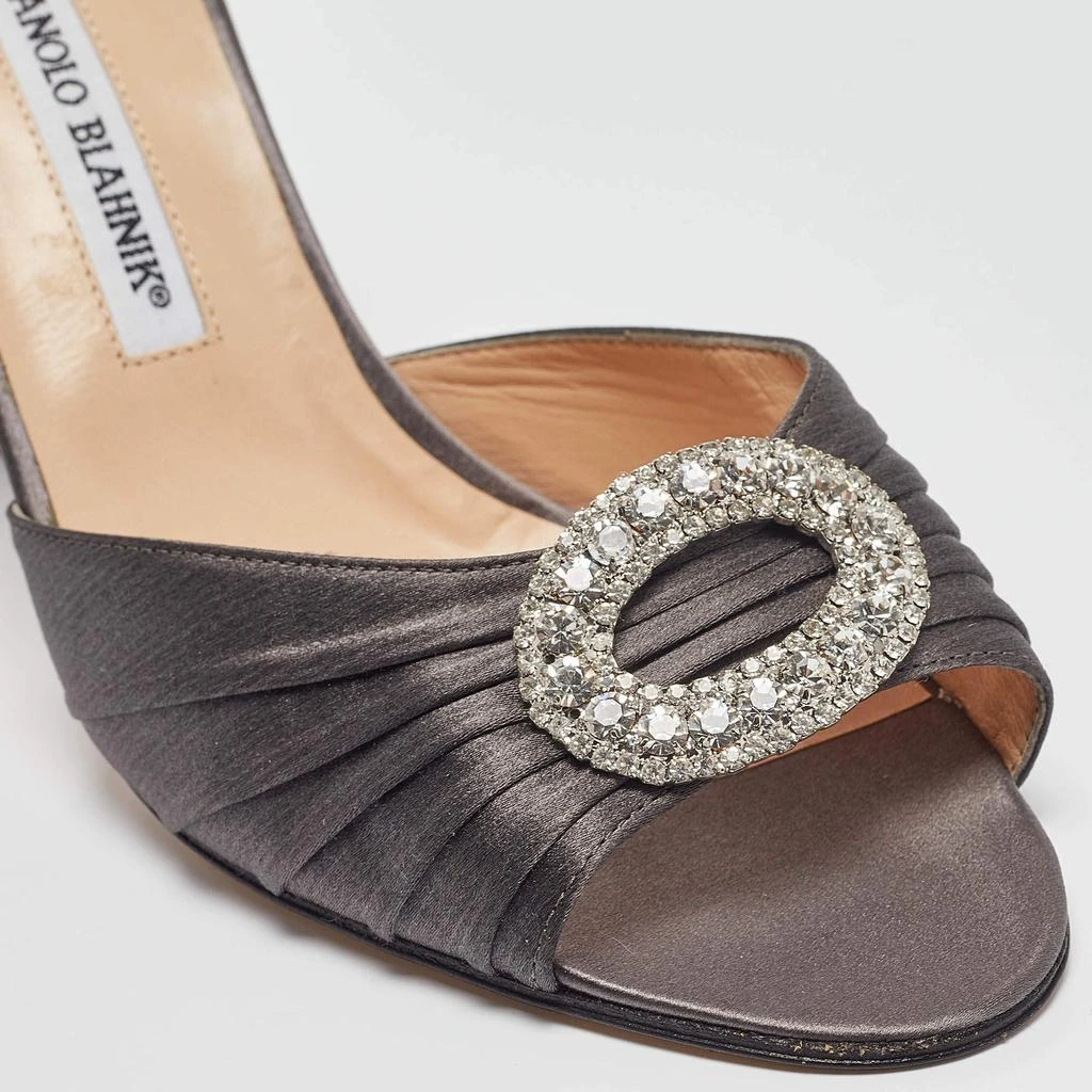 Manolo Blahnik Manolo Blahnik Grey Satin Sedaraby Pumps Size 40.5 7