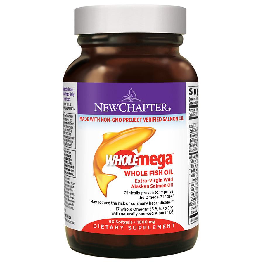 New Chapter Wholemega Fish Oil, Wild Alaskan Salmon Oil, Softgels