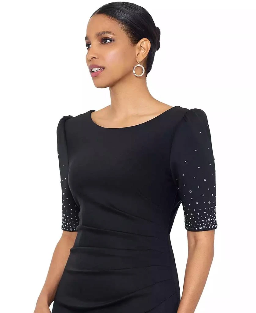 XSCAPE Women's Embellished Scuba Boat-Neck Gown 3