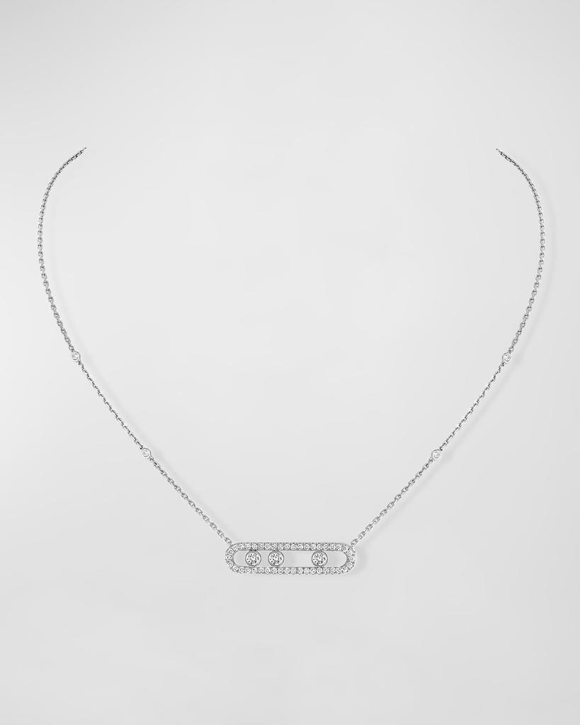 Messika Move Diamond 18K White Gold Pave Necklace