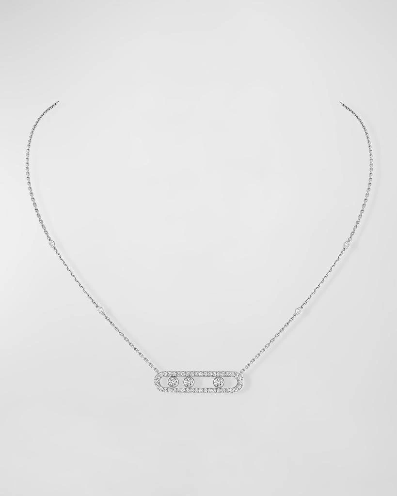 Messika Move Diamond 18K White Gold Pave Necklace 1