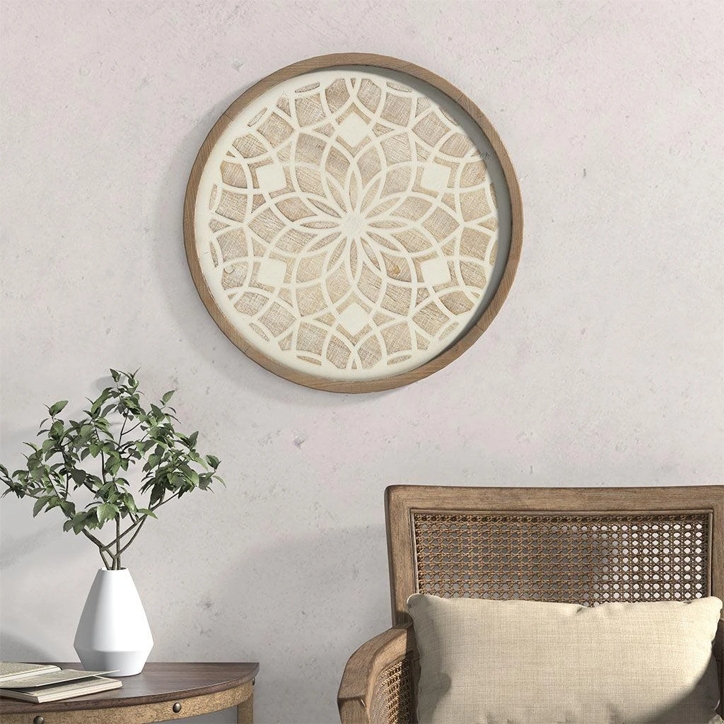 Streamdale Furniture Streamdale Leah Round Two-Tone Medallion Wall Decor 5