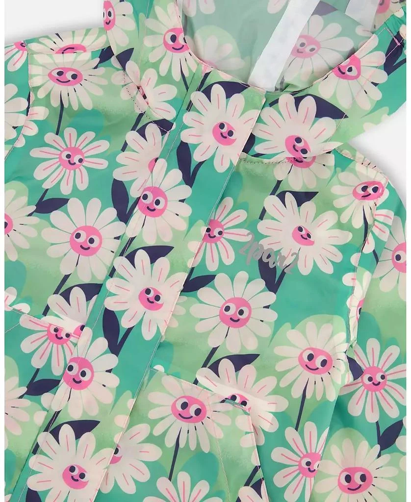 Deux par Deux Toddler Packable Windbreaker in Polyester Smiling Flower Print 5