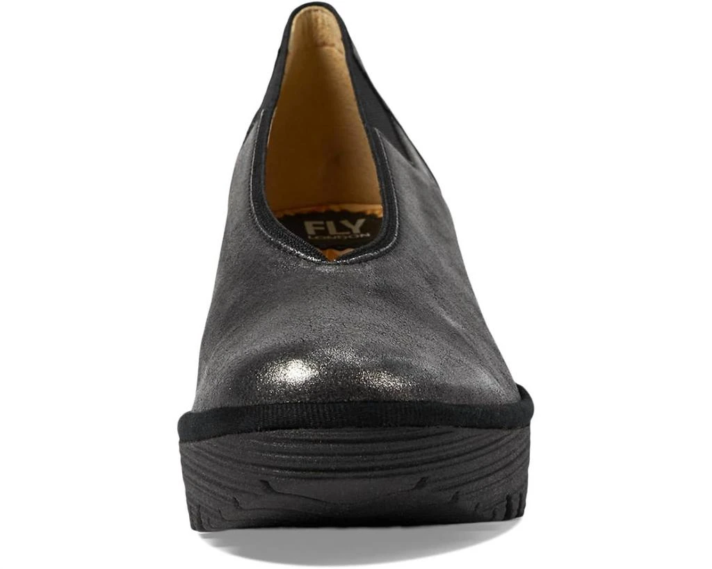 FLY London Women's Slip-On Wedge In Dark Flash Silver 3