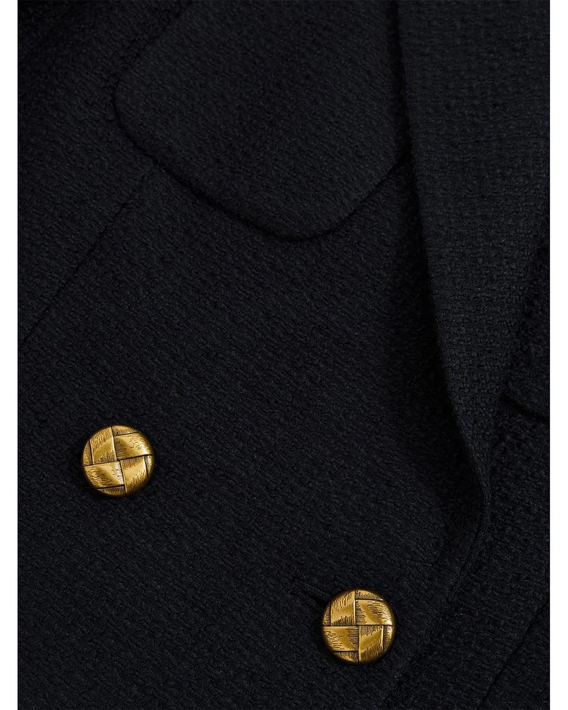 REISS Mia Cropped Double Breasted Textured Blazer Navy 5