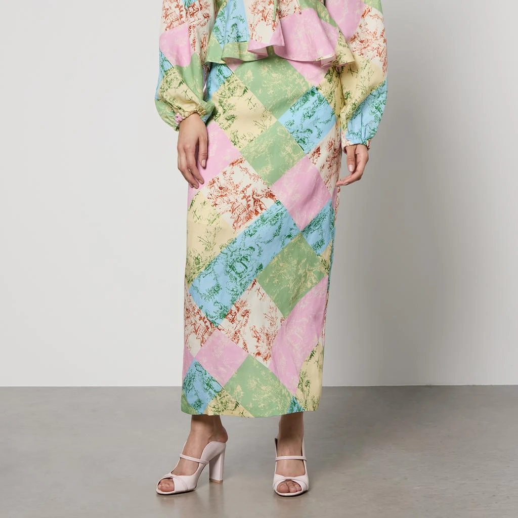 Kitri Laurel Toile De Jouy Lyocell-Blend Skirt 1