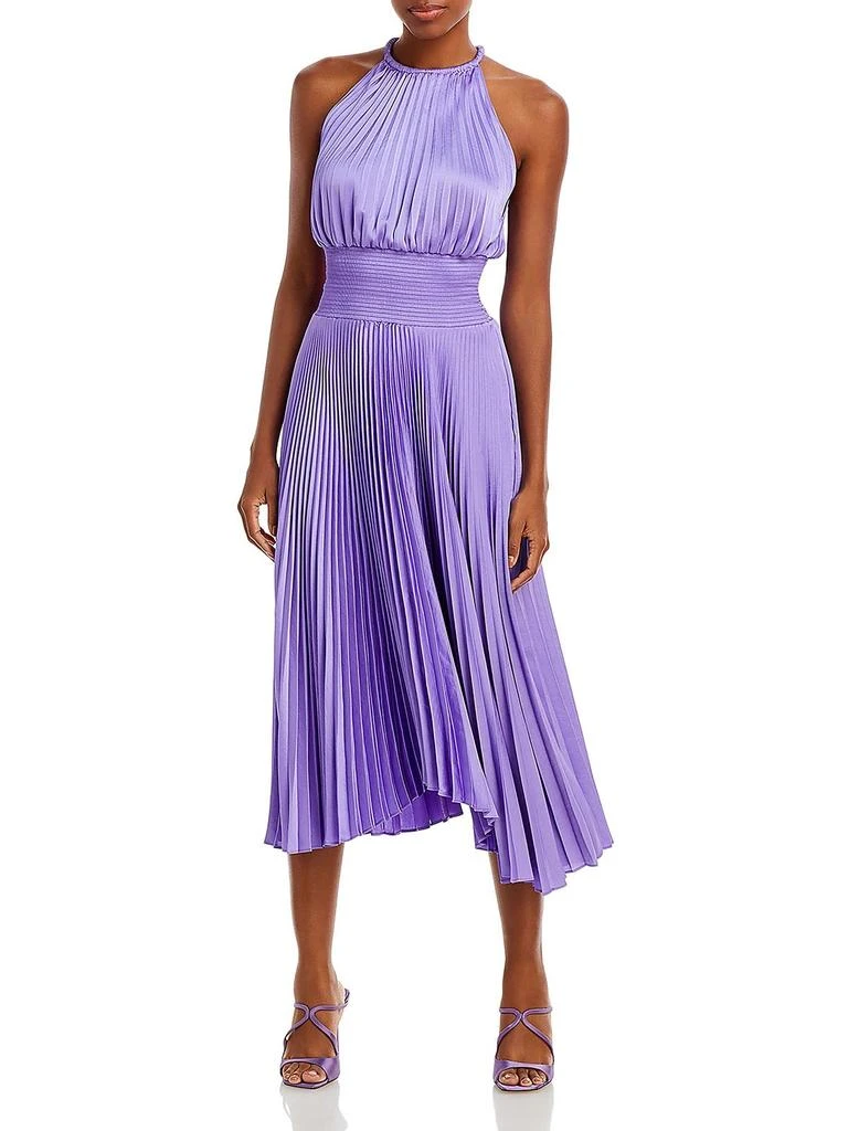 A.L.C. Renzo II Womens Shutter Pleat Midi Halter Dress 4