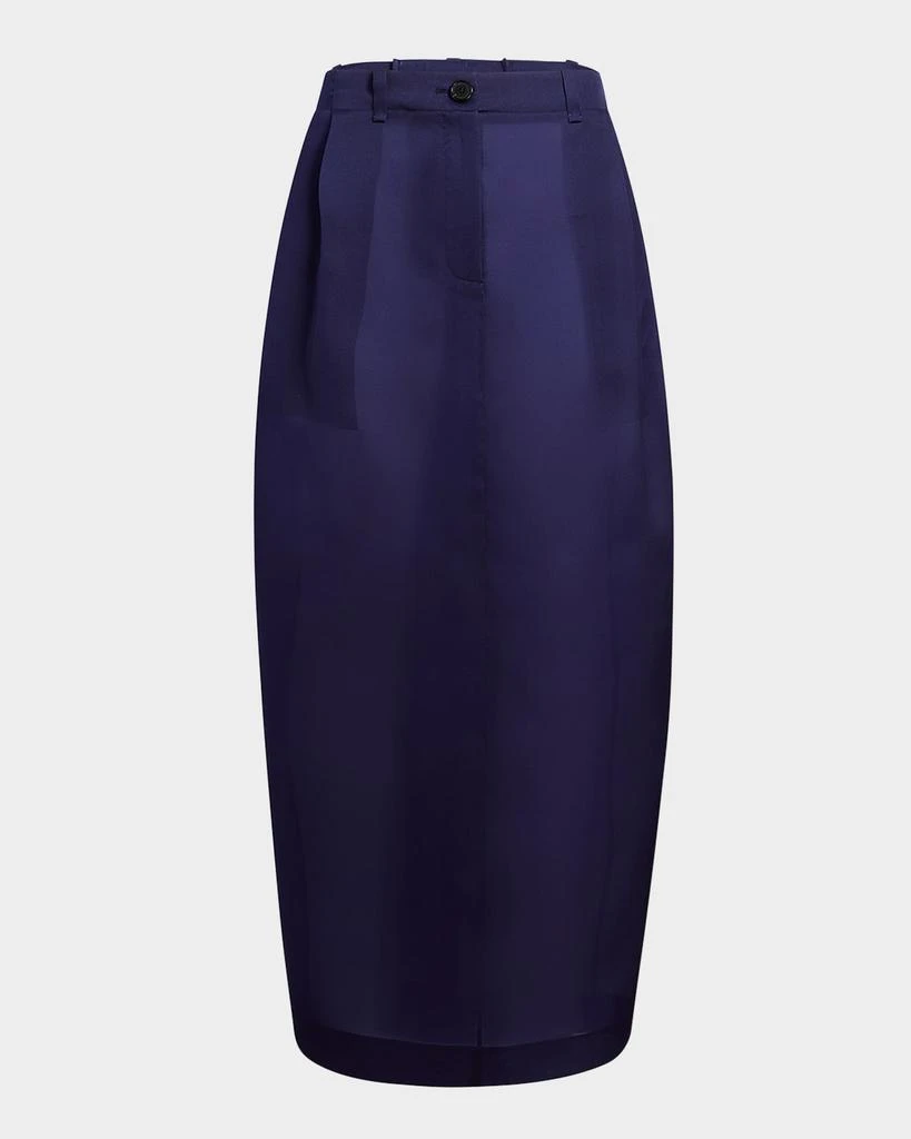 Khaite Lucian Long Pleated Silk Skirt 1