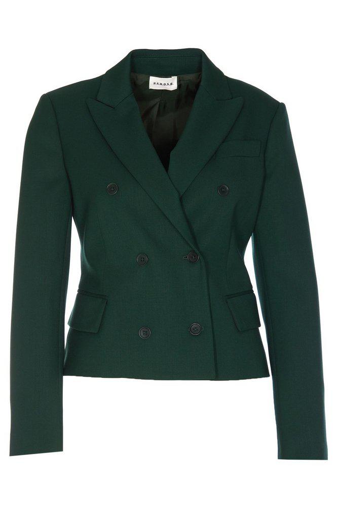 P.A.R.O.S.H. P.A.R.O.S.H. Double-Breasted Cropped Blazer