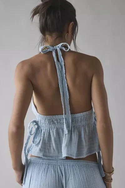 Out From Under Out From Under Ocean Air Gauze Halter Babydoll Cami 5