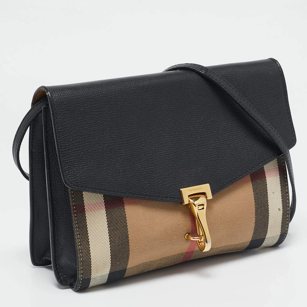 Burberry Burberry Black Leather and Fabric Small Macken Crossbody Bag 3